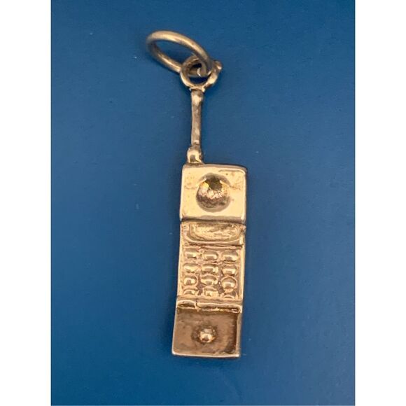 .925 Cell Phone Sterling Silver Jewelry Charm #phone #gadget - Picture 5 of 6